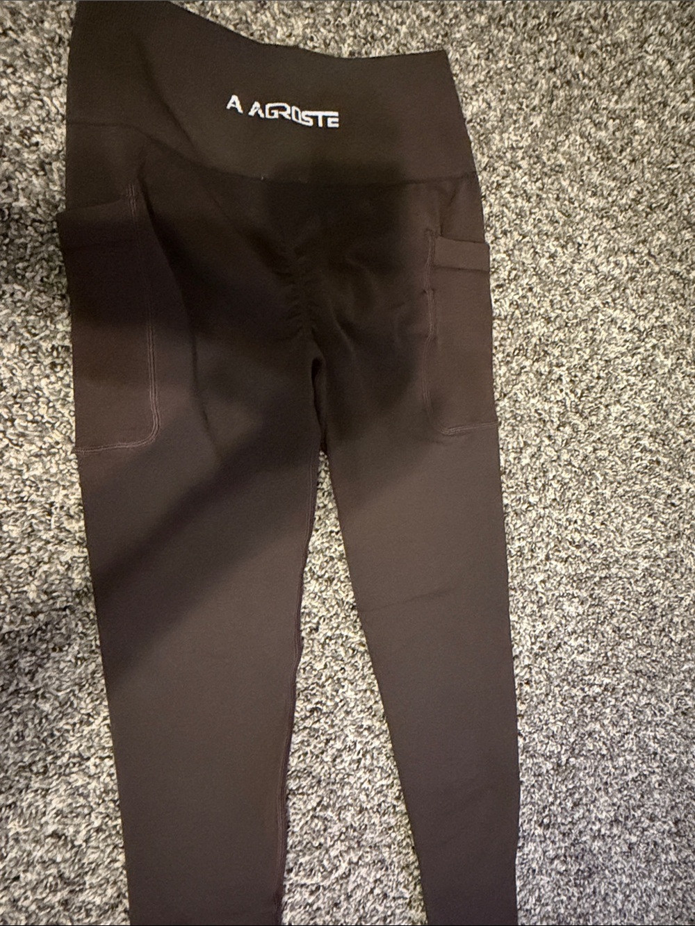 Women's High-Waist Black Leggings with Side Pockets